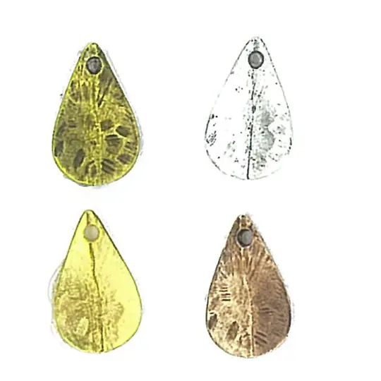 Textured 17x10mm Bent Teardrop Charm 2177 Pack Of 6