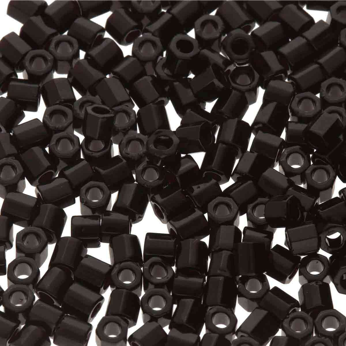DBLC-0010 Black Hex Cut Size 8 Delica Beads