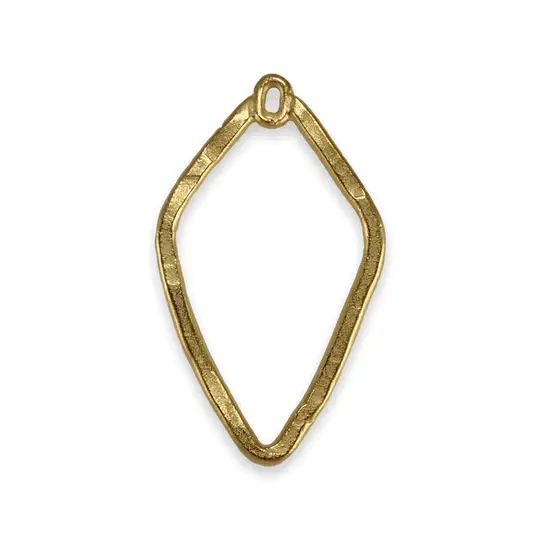 Textured 43x25mm Organic Diamond Shaped Open Pendant 2544 Pack of 6