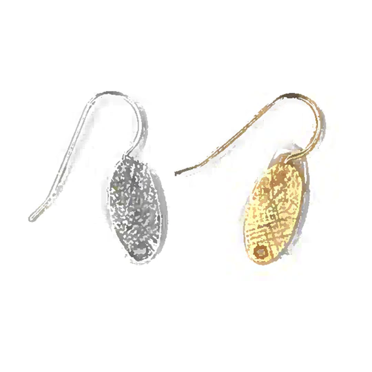 Etched 15x8mm Domed Oval Ear Wire 2449 Pack Of 6
