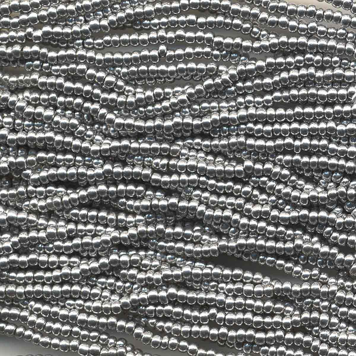 Size 11 Czech Bright Silver Seed Bead 6 String Hank SB11-01700