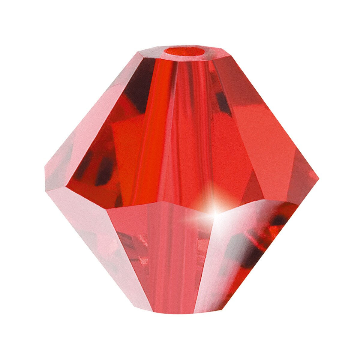 4mm Light Siam Preciosa Bicone Crystal Strand Of 31 Beads