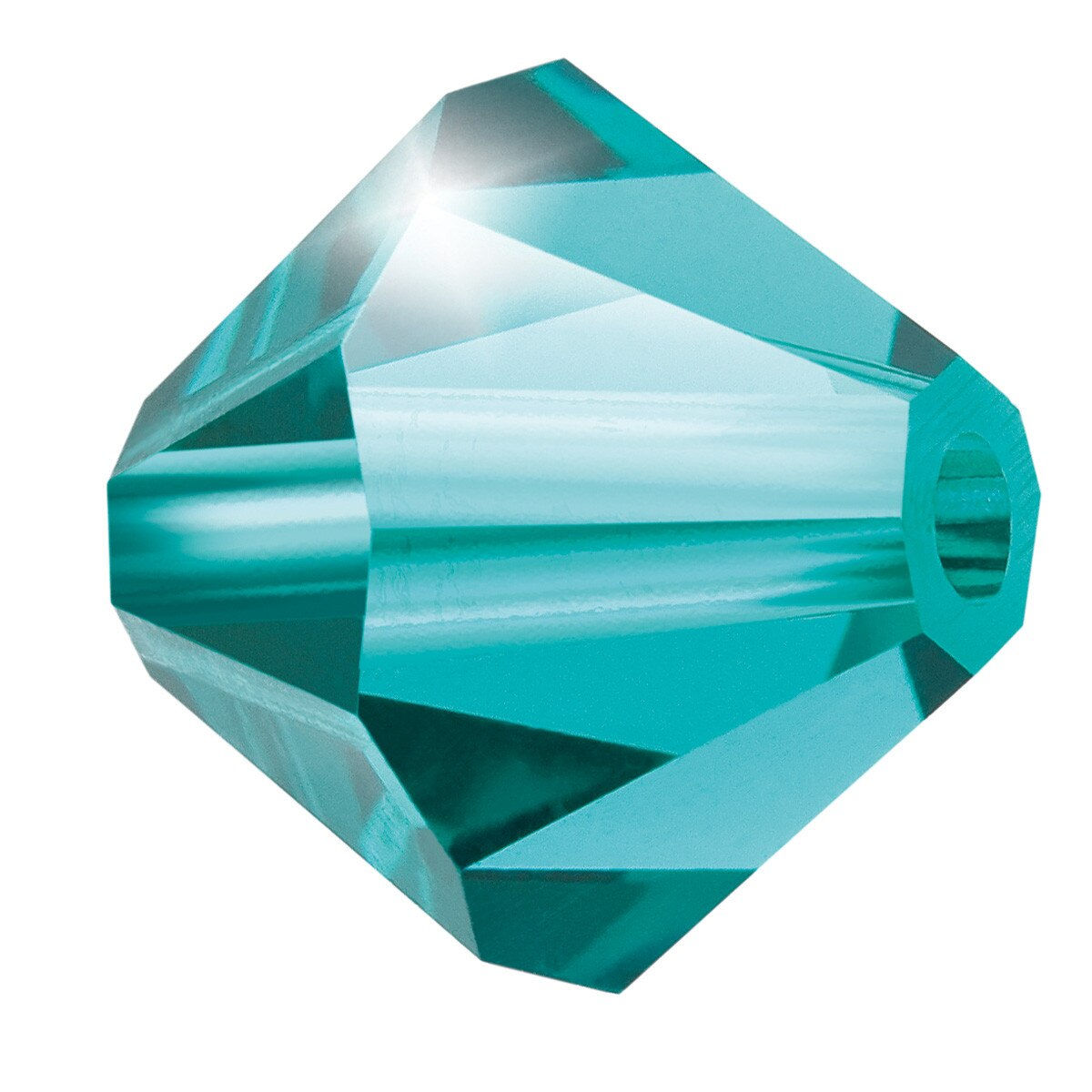 6mm Blue Zircon Preciosa Bicone Crystal Strand Of 21 Beads