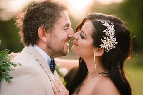 bride and groom godeln hour portait at beamish hall wedding venue