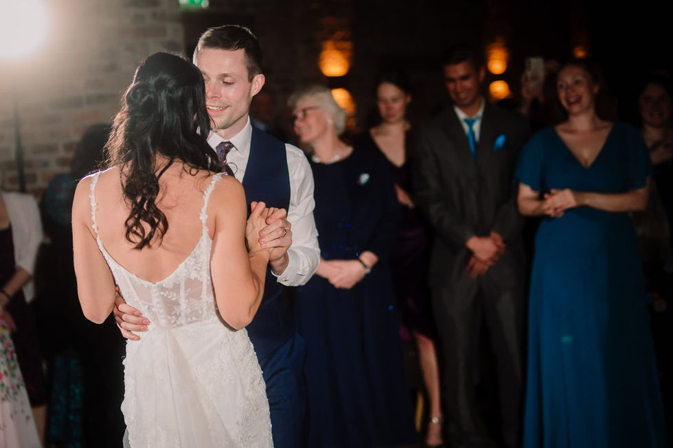 bride and groom first dance thirsk lodge barns