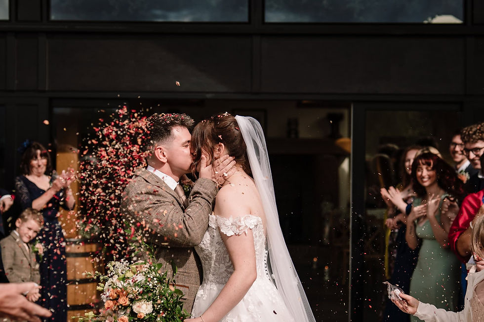 bride and groom confetti photo