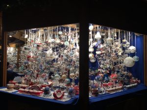 Christmas decorations at the market in Chiusa, Alto Adige North Italy