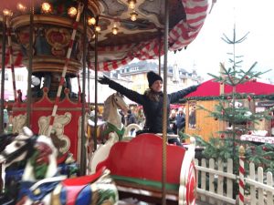 The merry-go-round at the Christmas Market in Vipiteno, North Italy