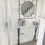 Thumbnail: White gloss console table on silver X legs