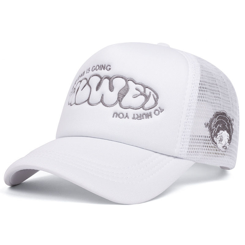 Thumbnail: 1 Men's Two-Toned Mesh Trucker Hat with "HOW IT GOING" Embroidery - Adjustable, 