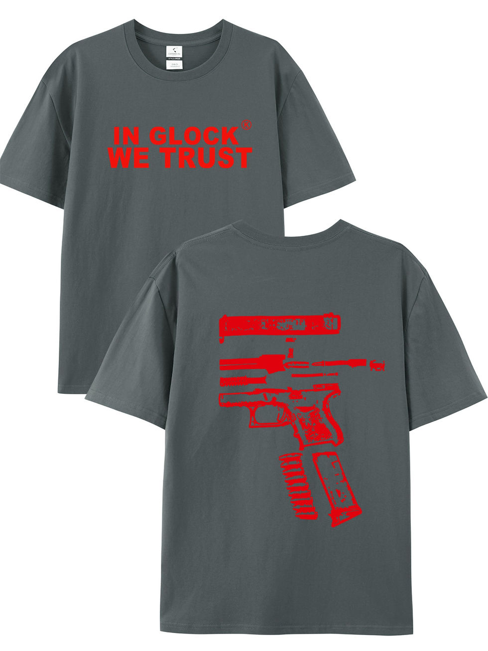 Thumbnail: Soft Men's Cotton "In Glock We Trust" T-Shirt - Comfortable & Stylish with Uniqu