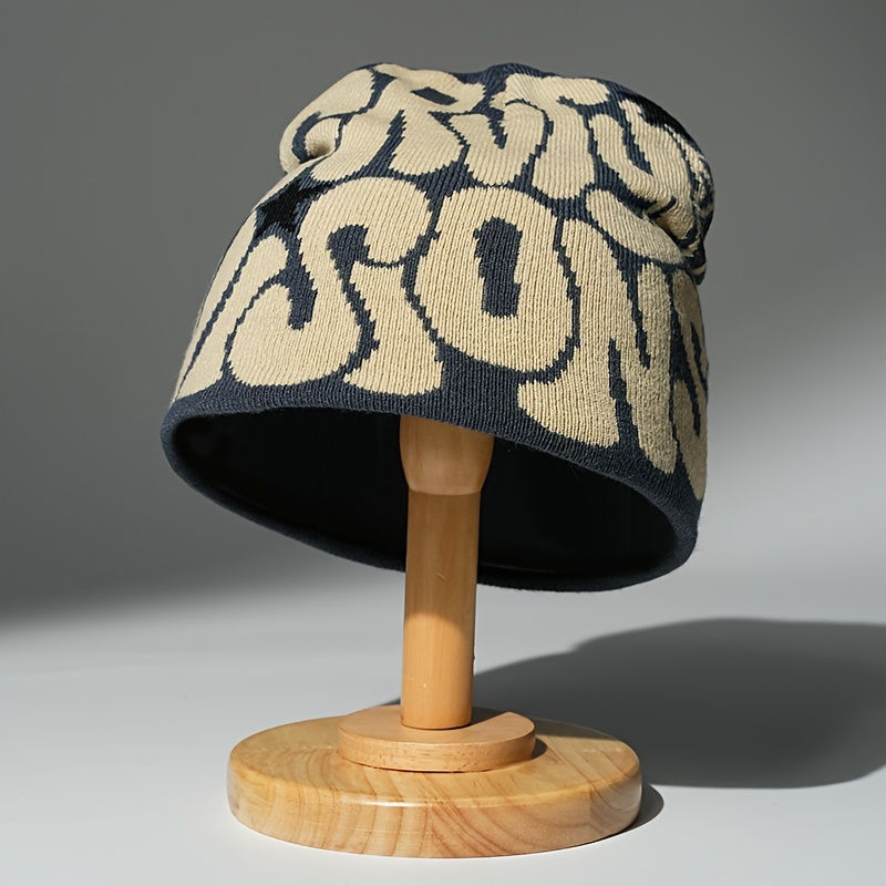 Thumbnail: Stylish Unisex Slouchy Beanie - Soft Acrylic Stretch Fabric, High-Quality Embroi