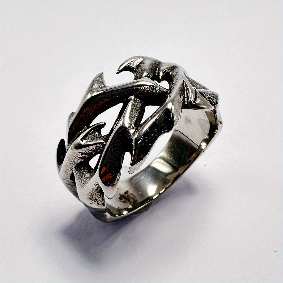 Thumbnail: 1pc Stainless Steel Ring, Casual Trendy Single Ring For Men