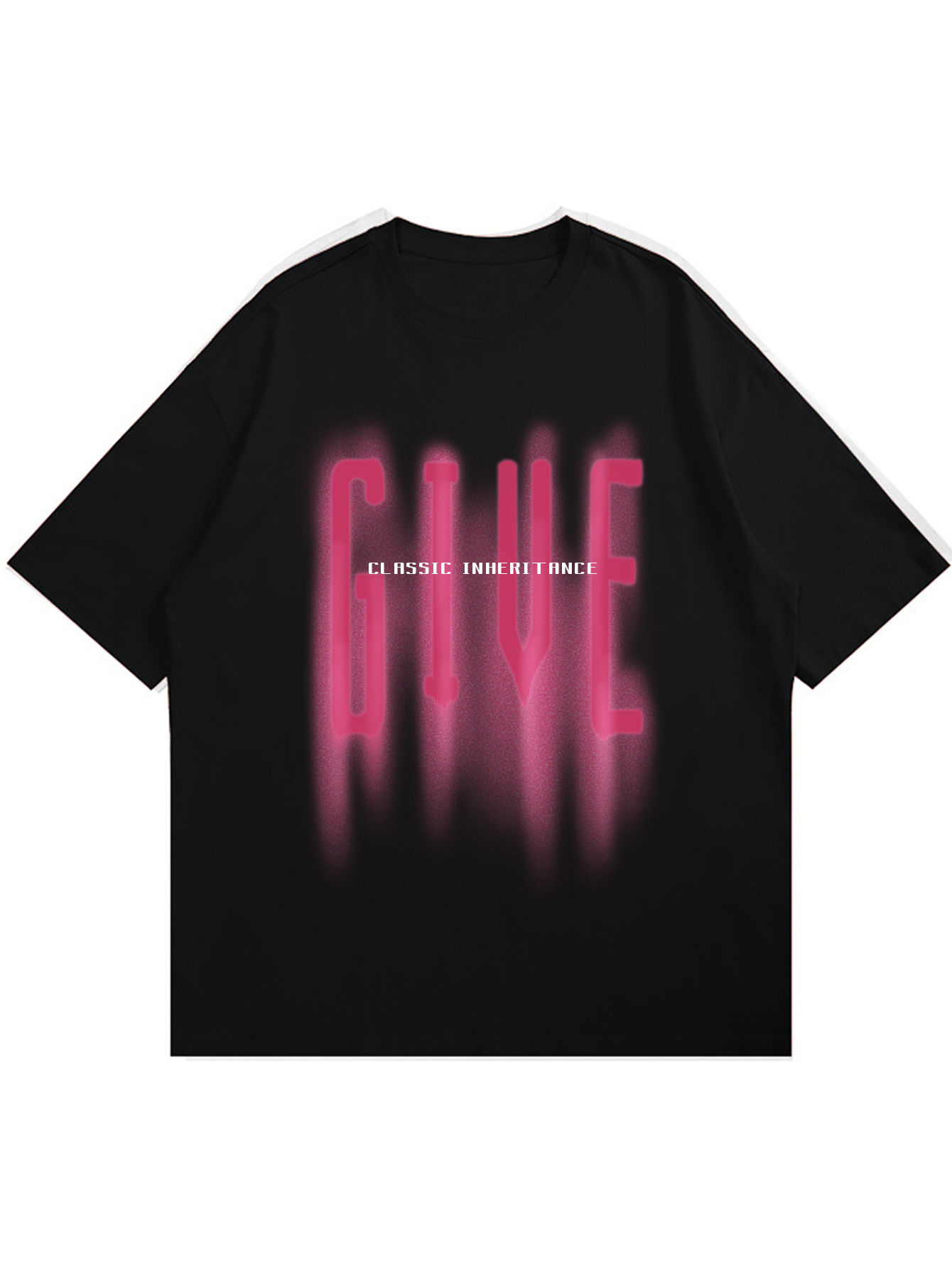 1pc Men'S Summer Casual Short Sleeve T-Shirt with "GIVE" Letter Print, Round Nec