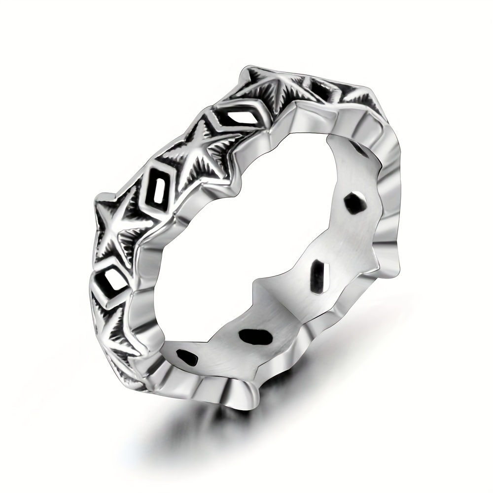 [Korean-style Stainless Steel Ring] A Stainless Steel Ring With A Korean-style F
