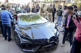 Tobacco Baron’s Son Shivam Mishra in Lamborghini Crash in Kanpur; Six Injured as Speeding Supercar Triggers Chaos on VIP Road