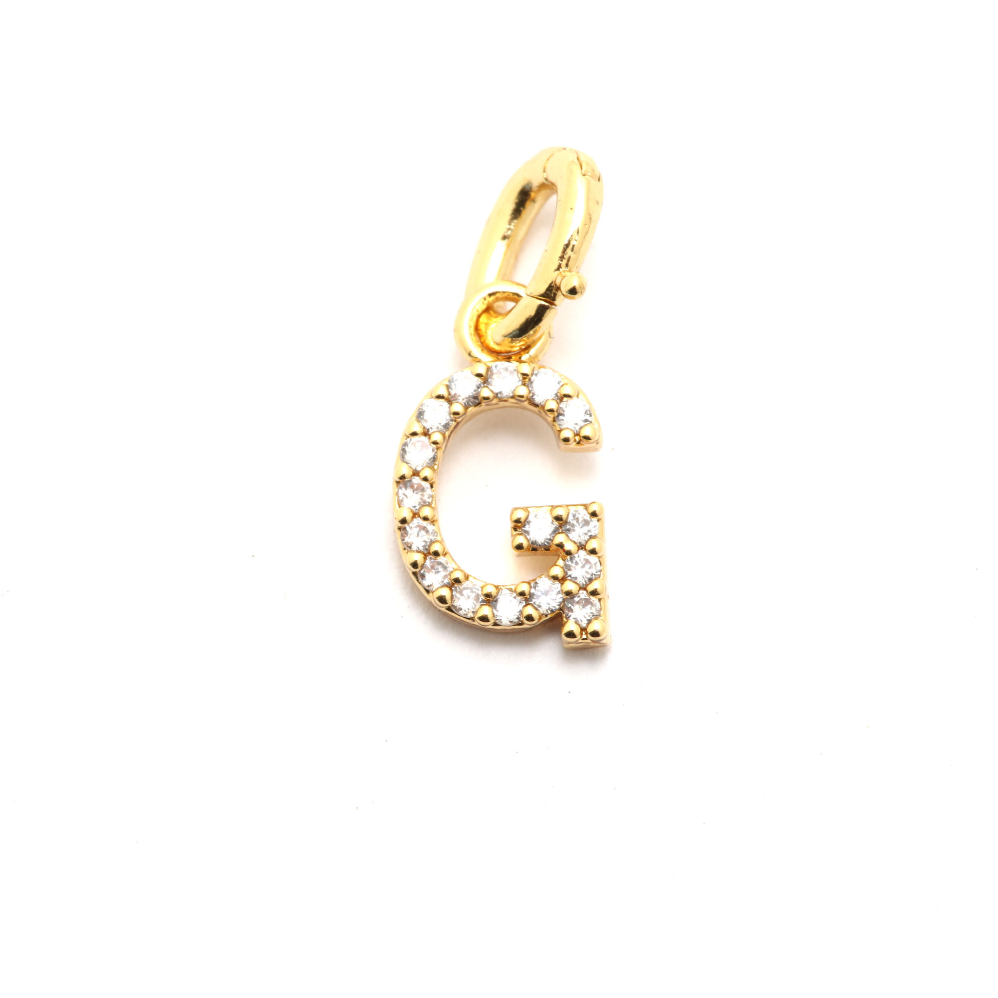 CZ Alphabet “G” Charm