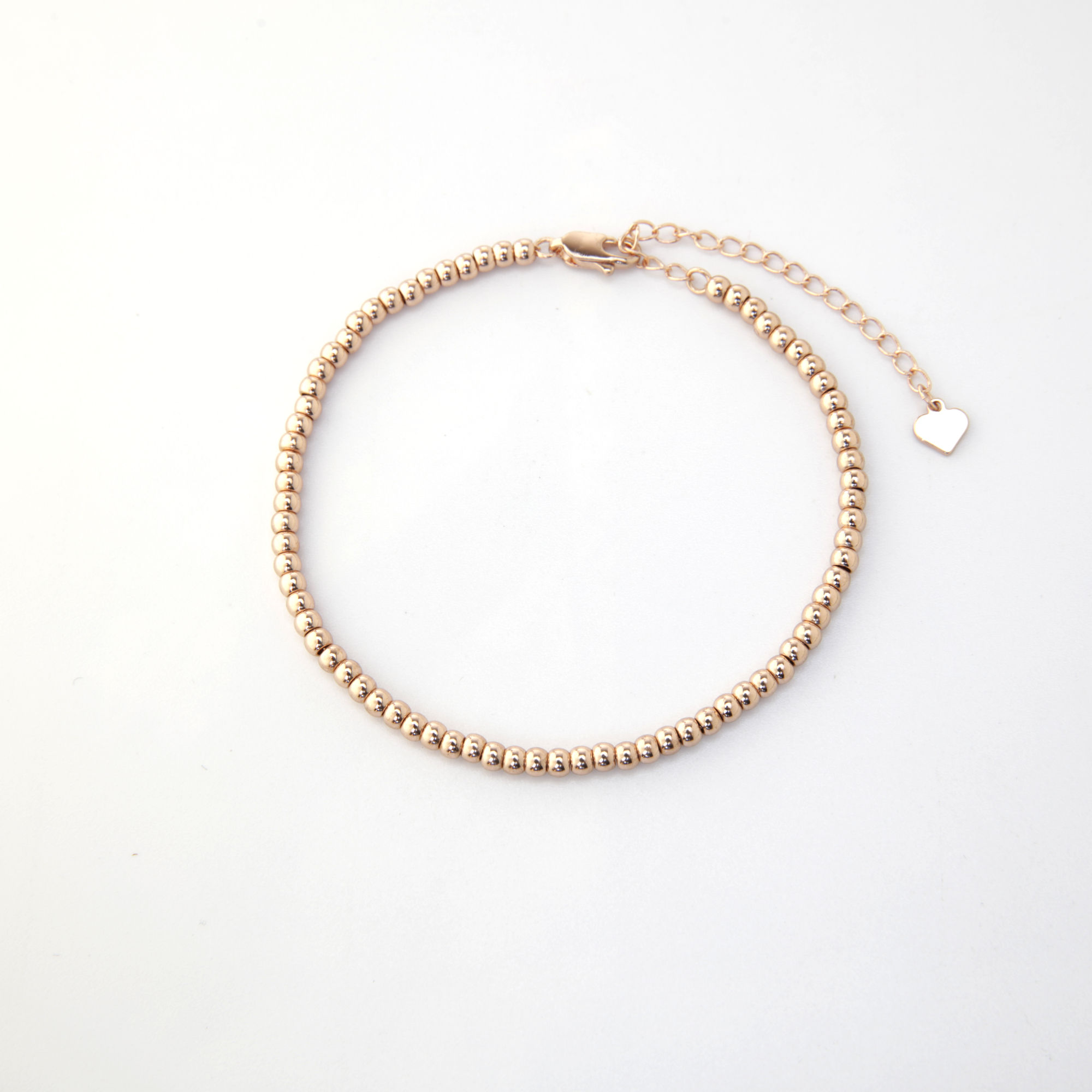 Classic Bead Chain Bracelet with Heart Extender