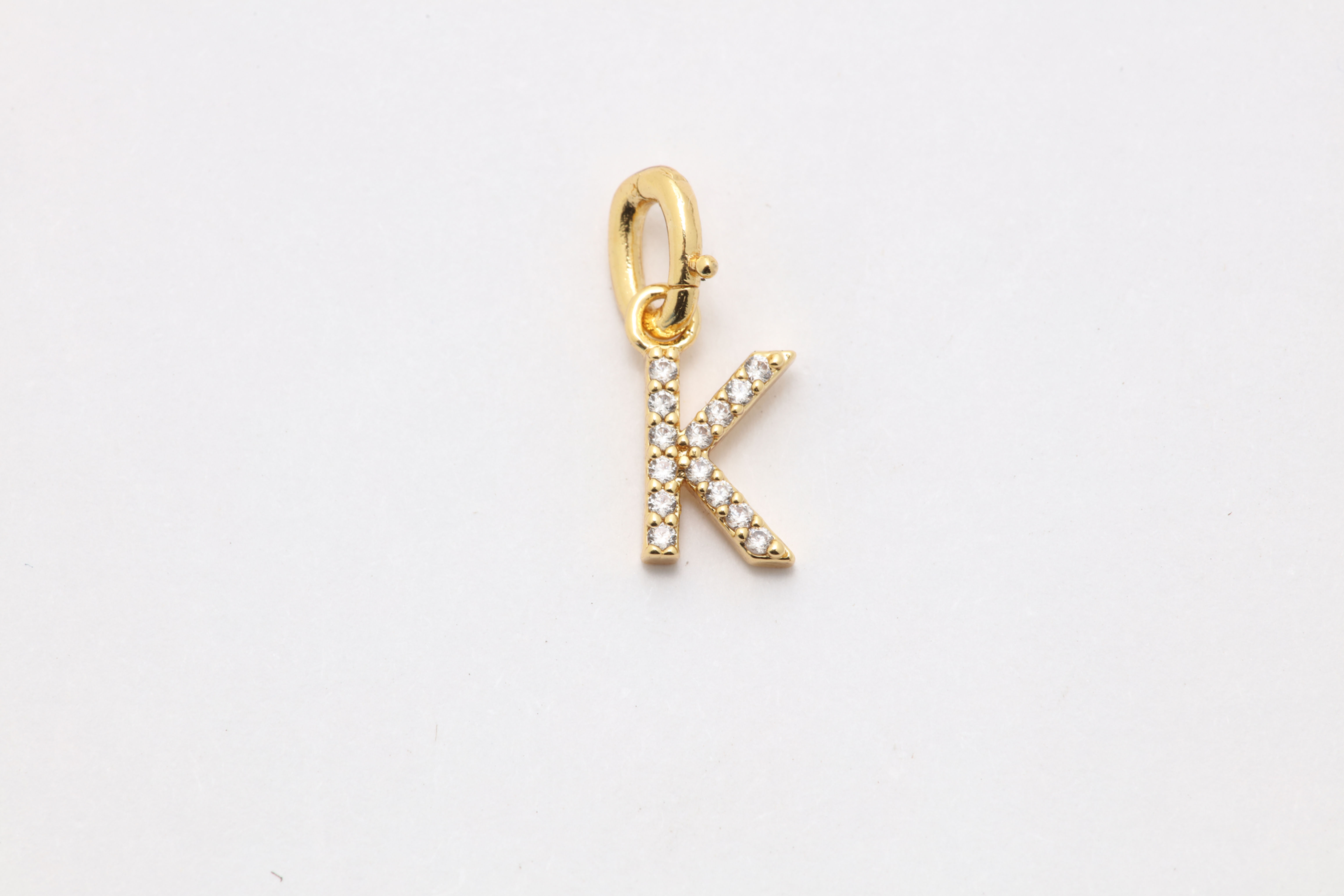 CZ Alphabet “K” Charm