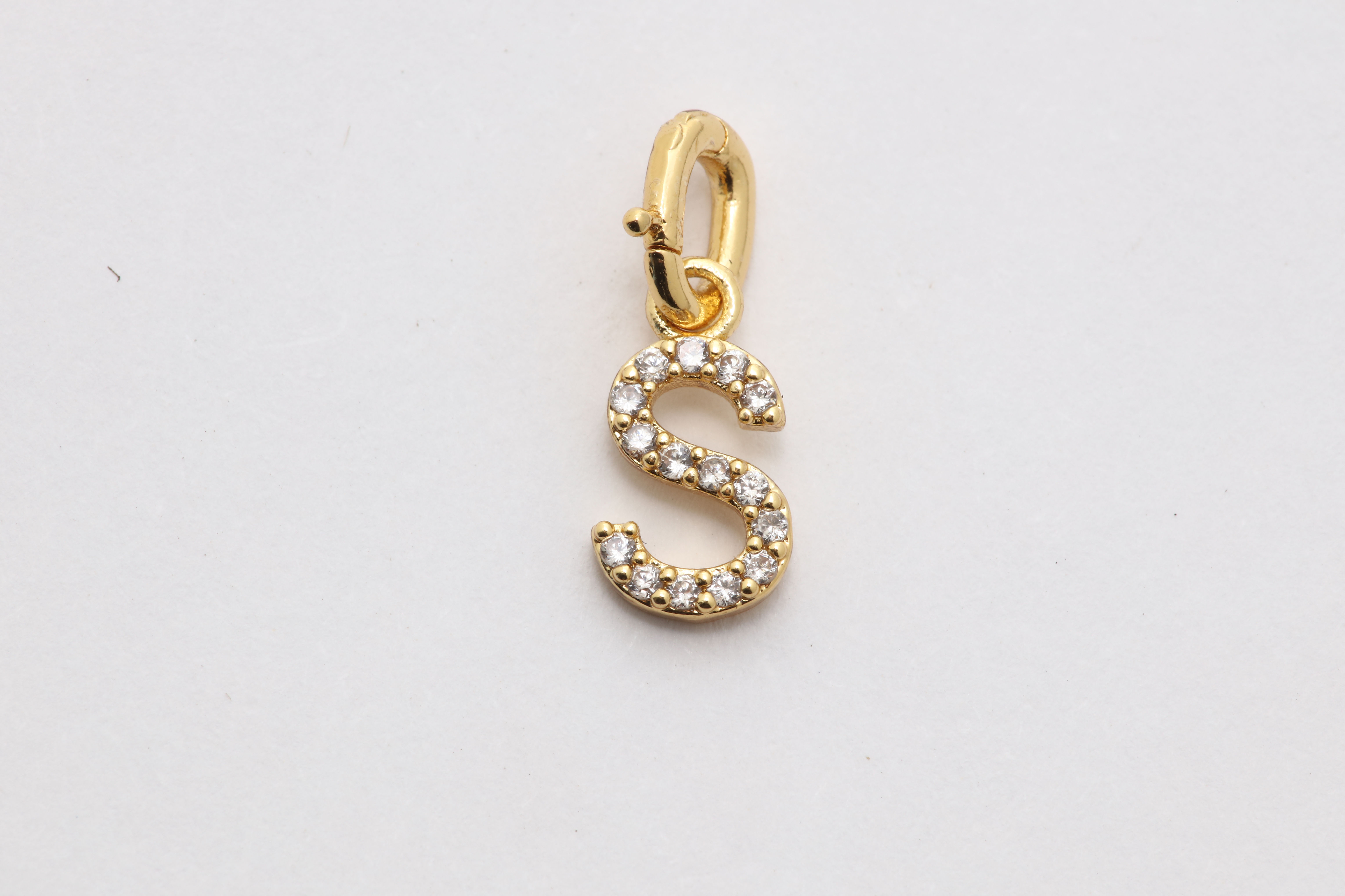 CZ Alphabet “S” Charm