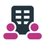 People and building icon