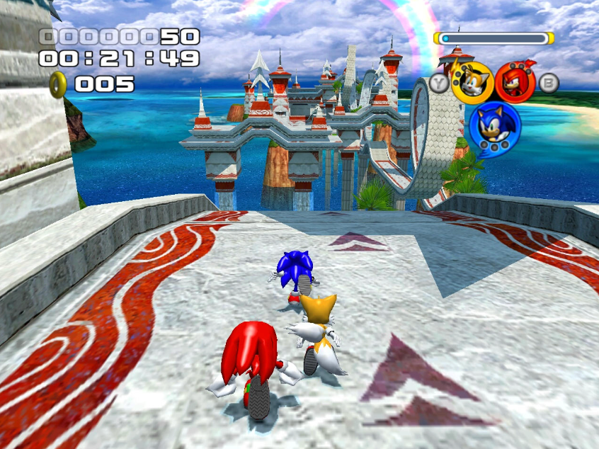 SEGA of America Inc. Sonic Heroes (2003) for the Xbox, Playstation 2, Gamecube and PC.