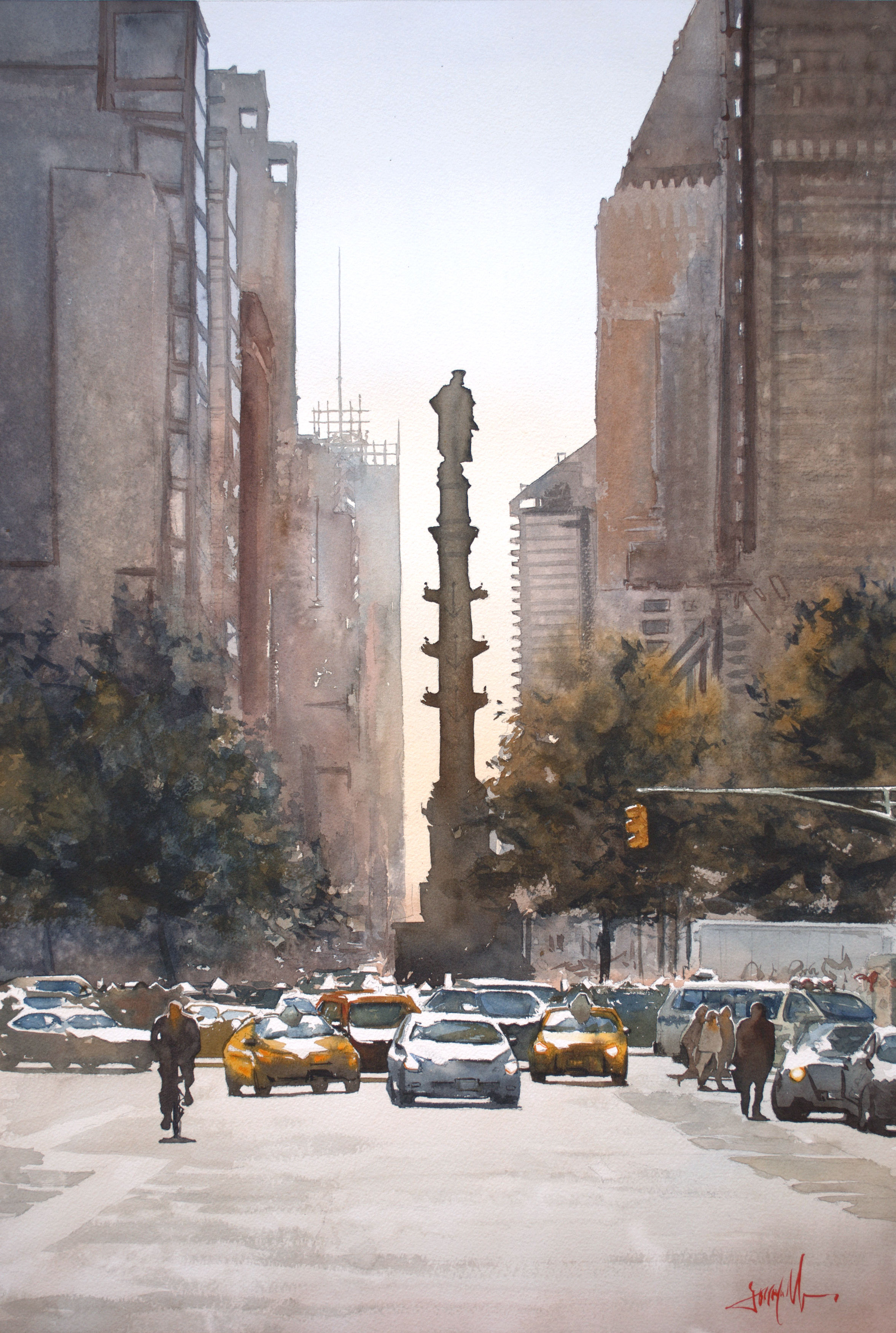 "Columbus Circle" 19x28