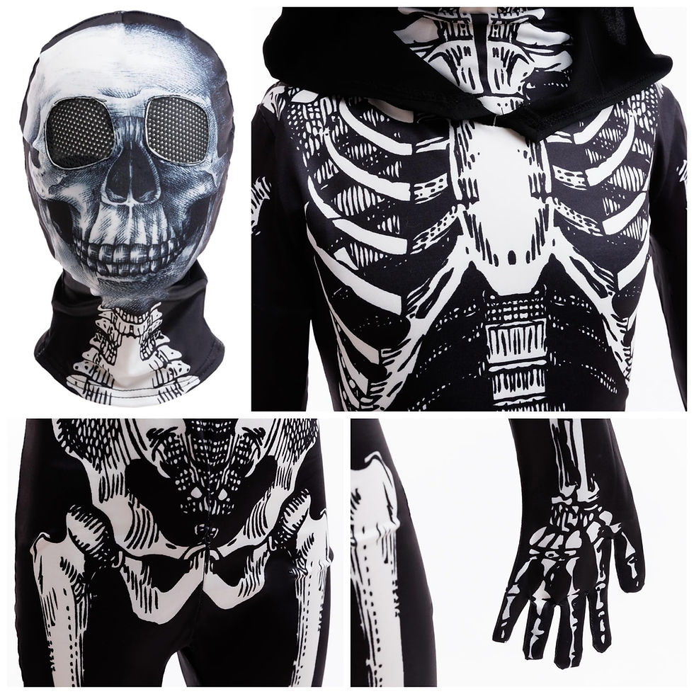 Thumbnail: animal online halloween skeleton costume for kids black and white scary skeleton jumpsuit one