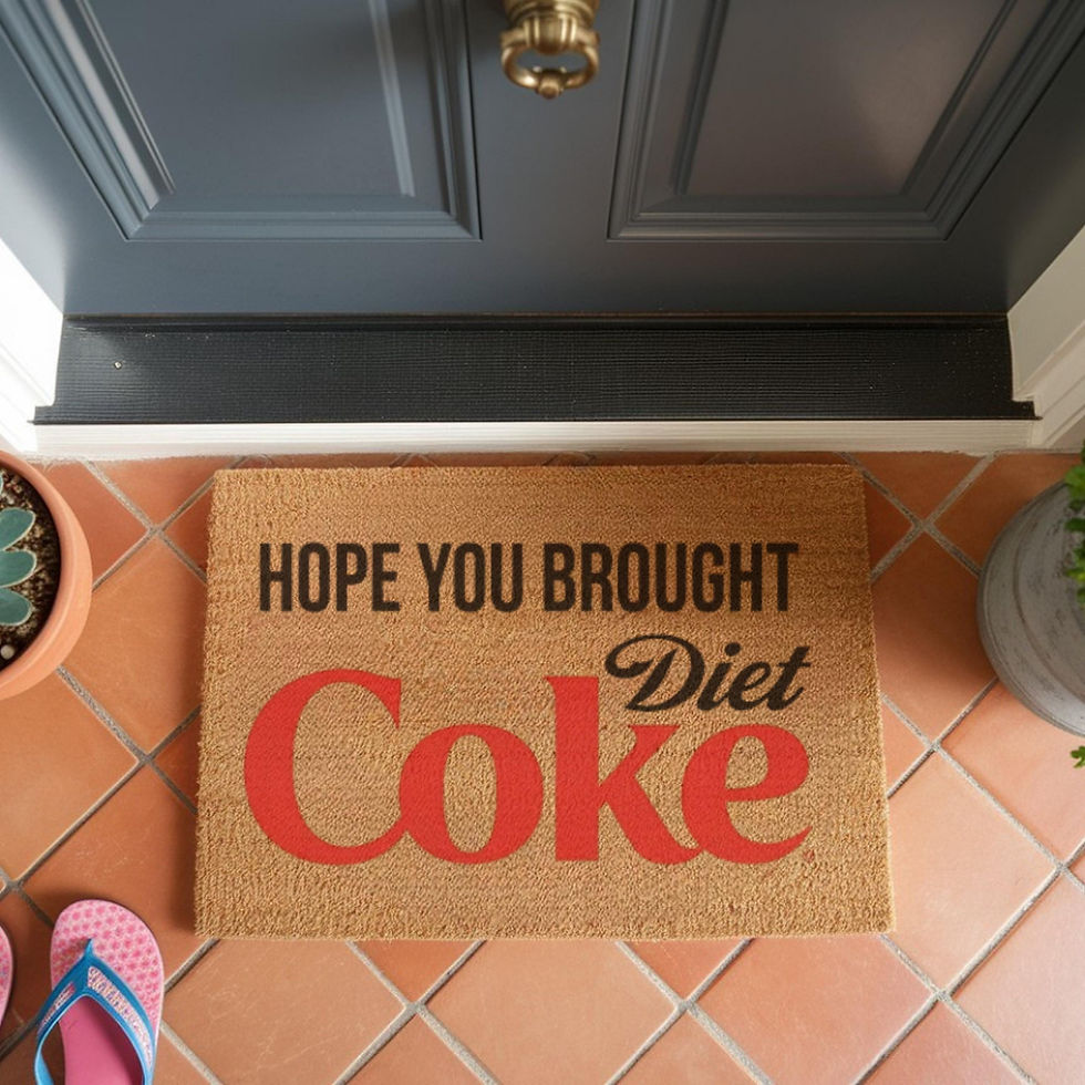 Thumbnail: Hope You Brought Diet Coke Doormat – Retro Soda Art Coir Welcome Mat