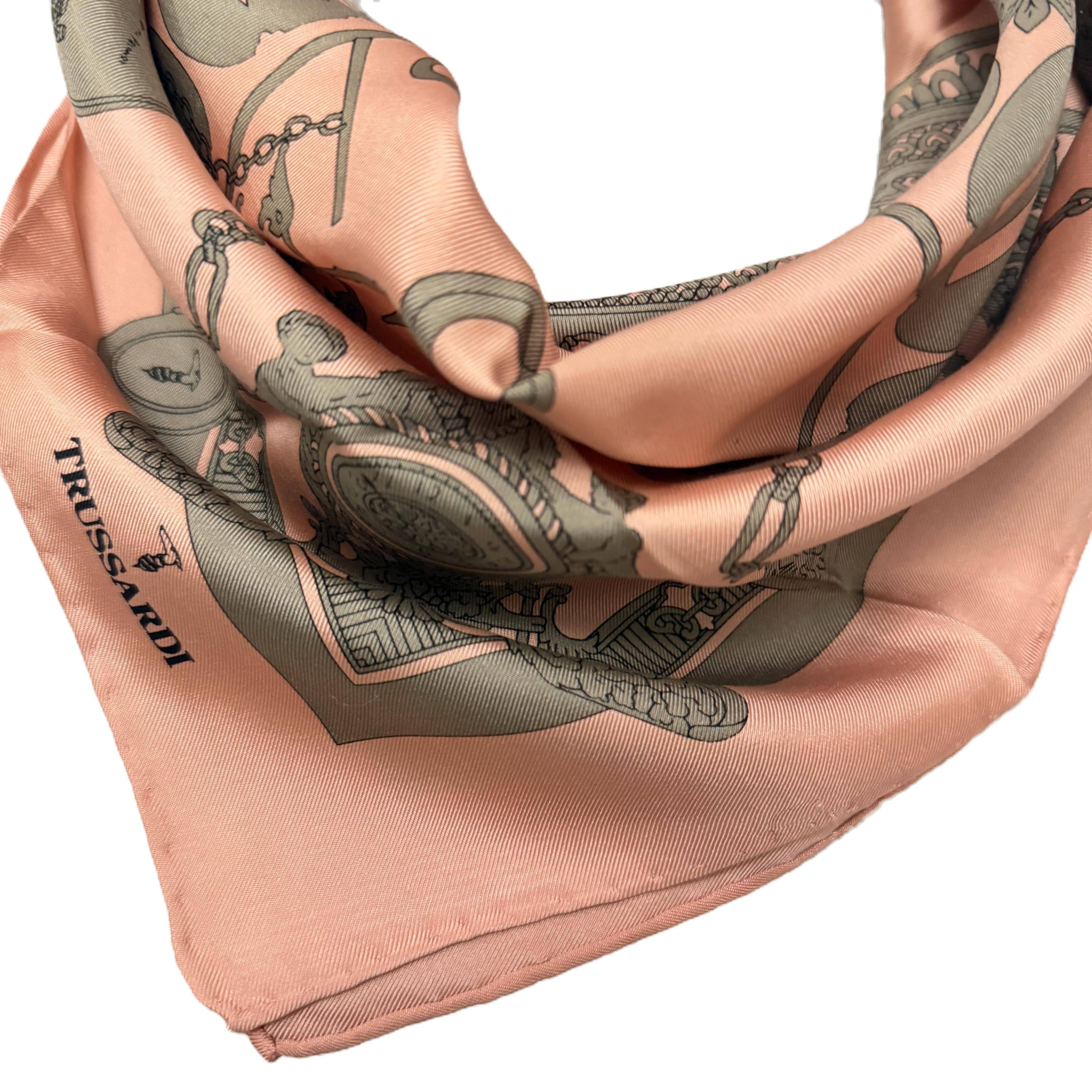 TRUSSARDI Vintage Handkerchief 22 x 22 inches, Silk