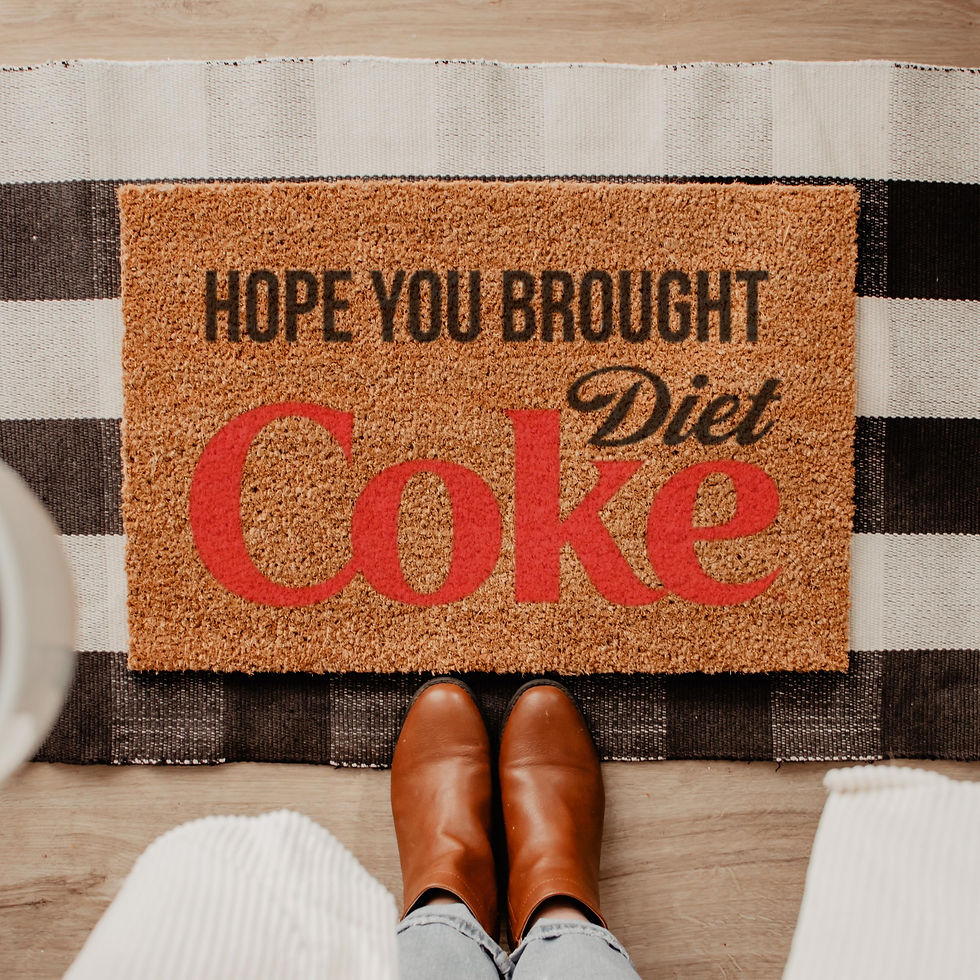 Thumbnail: Hope You Brought Diet Coke Doormat – Retro Soda Art Coir Welcome Mat