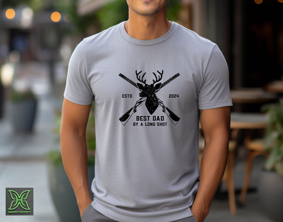 Thumbnail: Hunter Dad T-shirt,Best Dad By A Long Shot,Deer Hunting Dad, Custom ESTD Year D