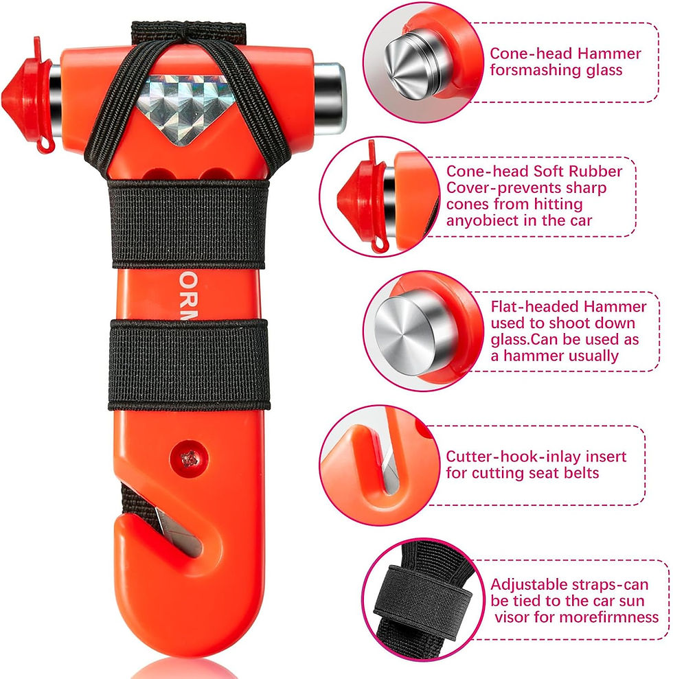 Thumbnail: Car Safety Hammer Seatbelt Cutter, Window Glass Breaker with Seat Belt Cutterwi