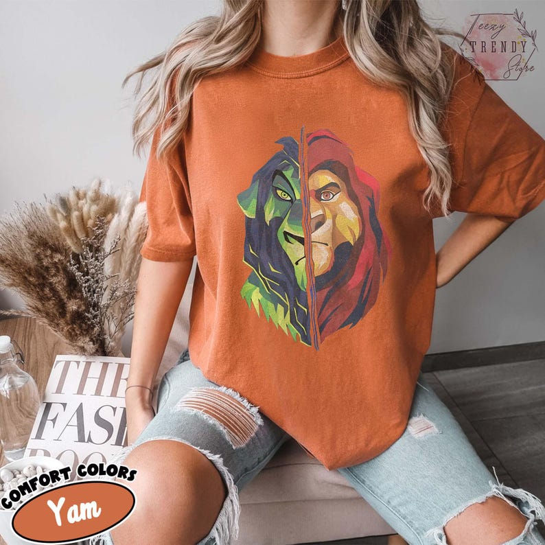 Thumbnail: Vintage Lion King Shirt, Simba Scar Split Face Tee Shirt