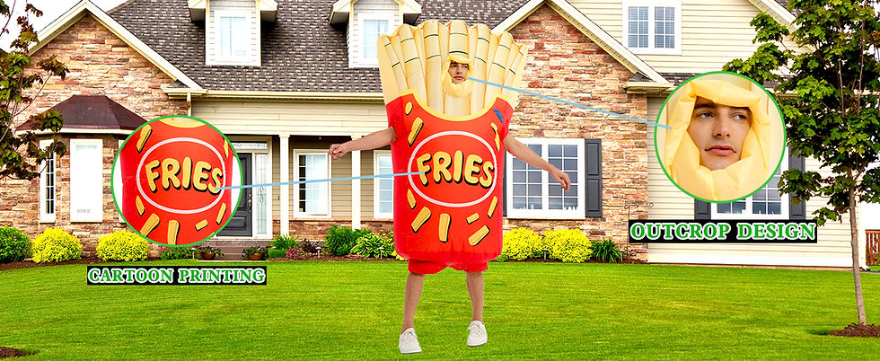 Thumbnail: Inflatable Costume Adult,Blow Up French Fries Suit,Full Body Chips Halloween Co