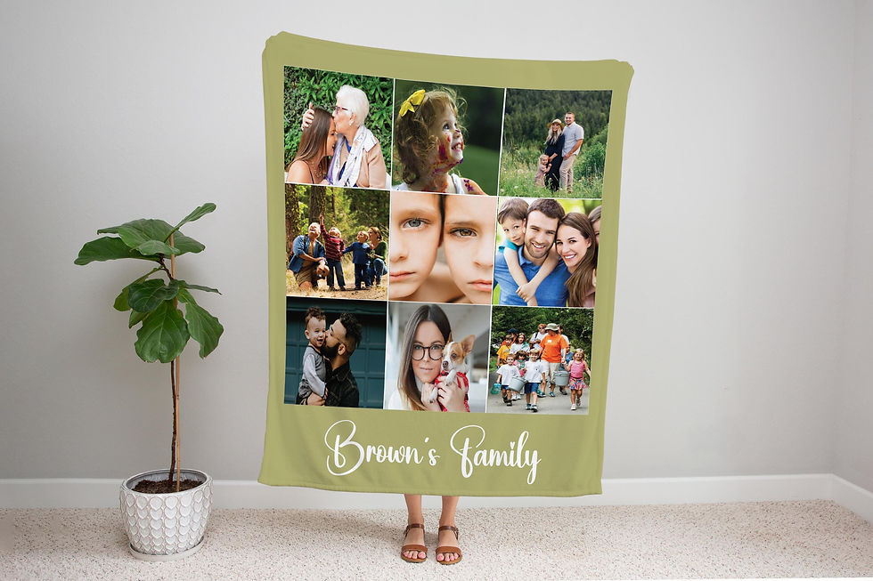 Thumbnail: Custom family Photo Blanket, Personalized Collage, Minky Sherpa Blanket, Christ