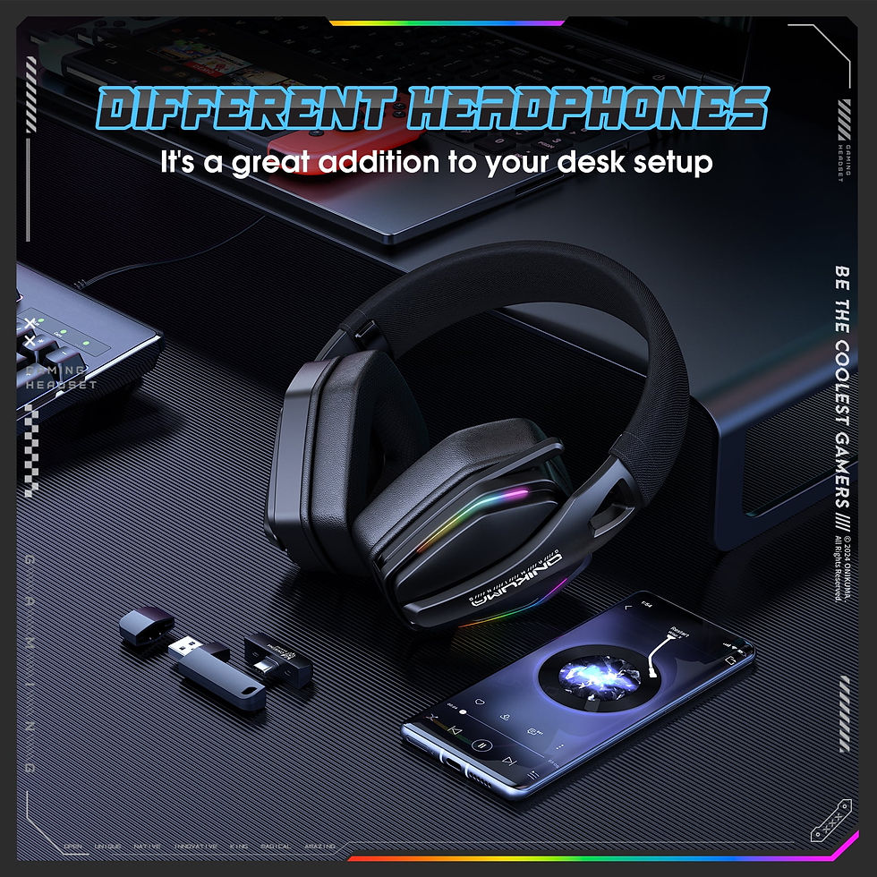 Thumbnail: Siivton Wireless Bluetooth Gaming Headset with 2.4G Mode, 1000mAh Battery, 80H 