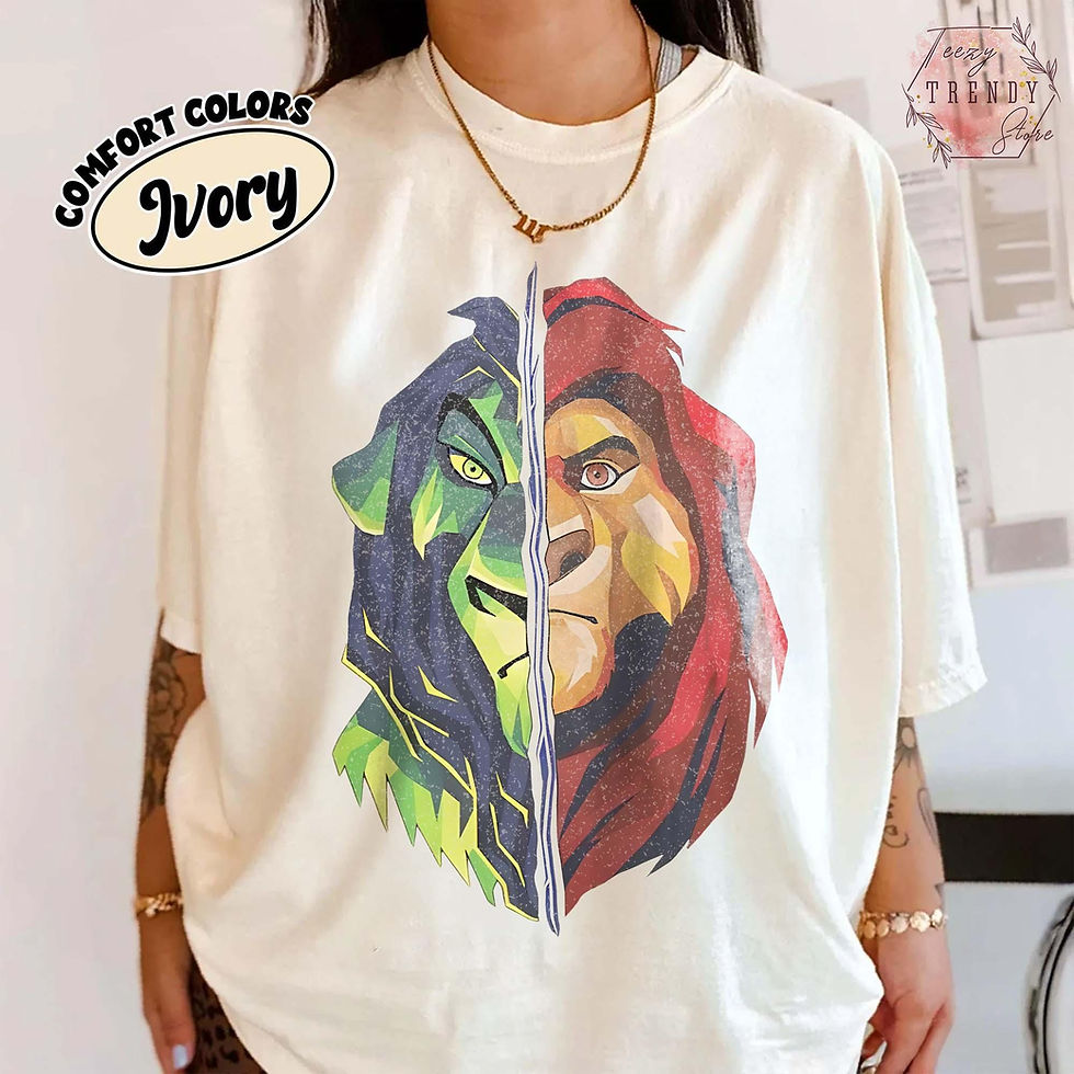 Thumbnail: Vintage Lion King Shirt, Simba Scar Split Face Tee Shirt