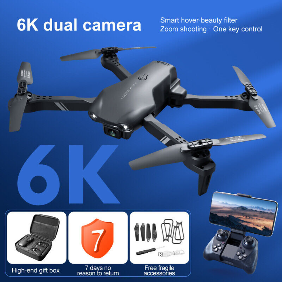 Thumbnail: V13 RC Drone 6K HD Dual Camera WiFi FPV Foldable Quadcopter Camera Drone ,2 Bat