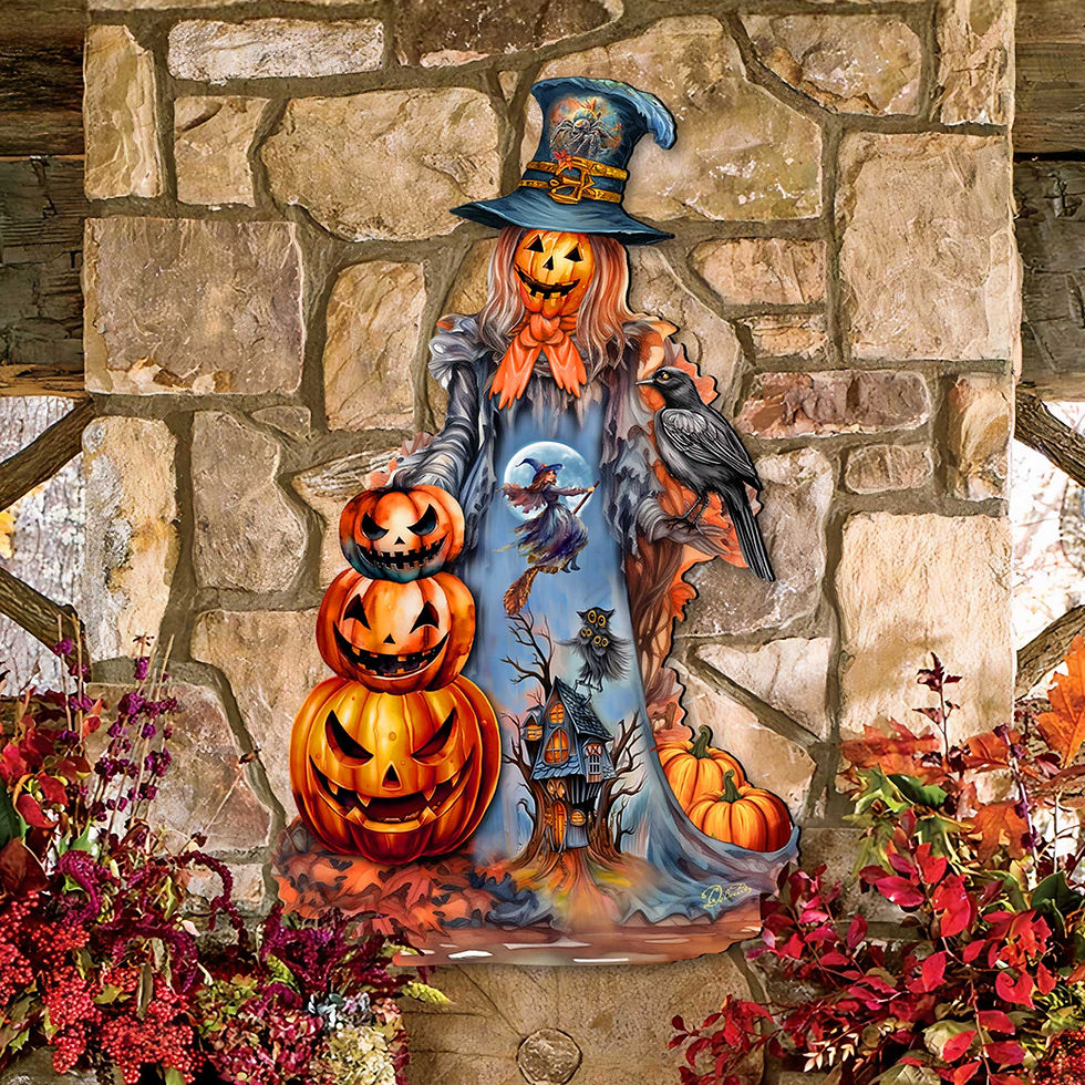 Thumbnail: Halloween Pumpkin Holiday Door Décor by G. DeBrekht - Halloween Décor - 8652796H
