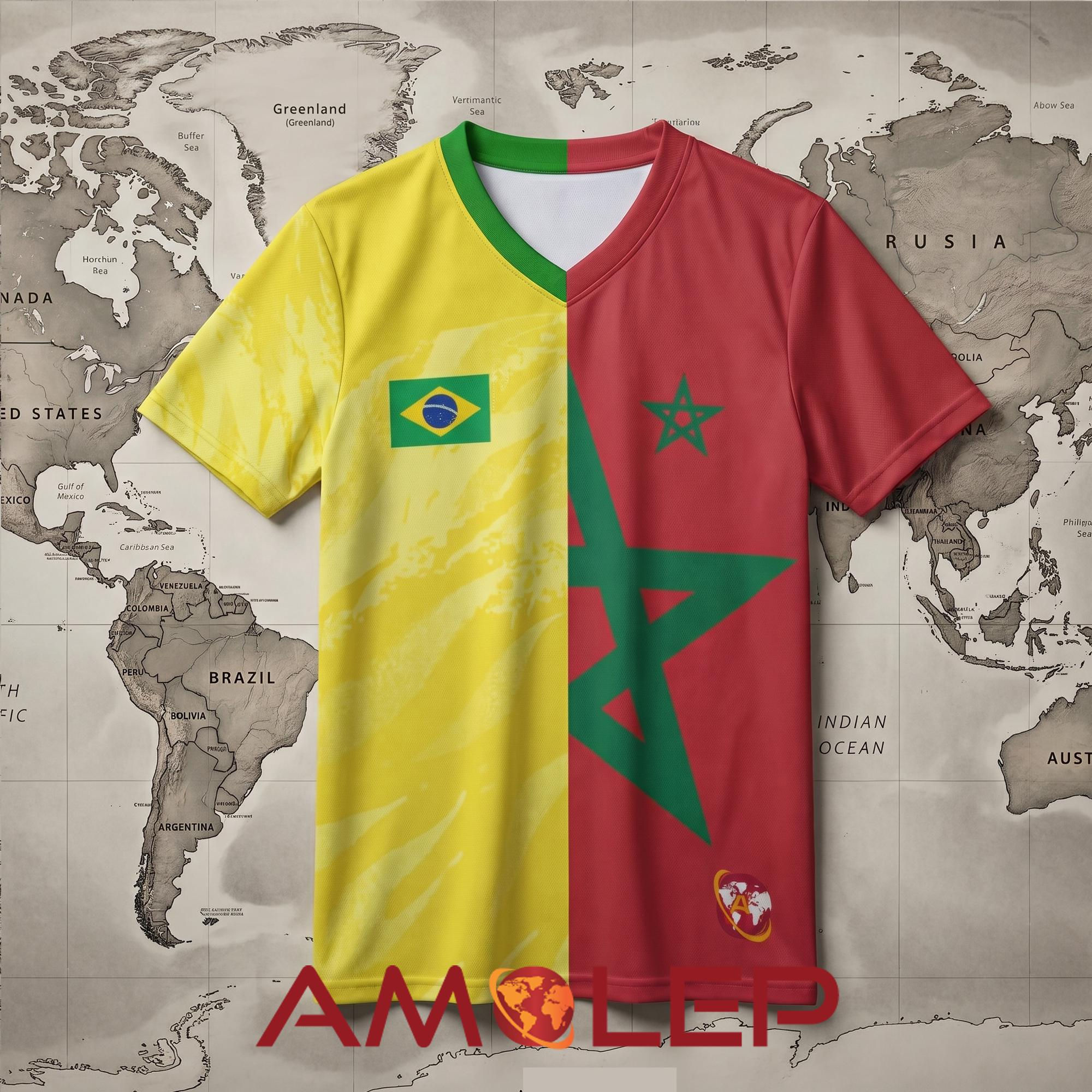 Unisex Custom Binational Soccer Jersey • Split Flag Shirt • Choose Any 2 Countr