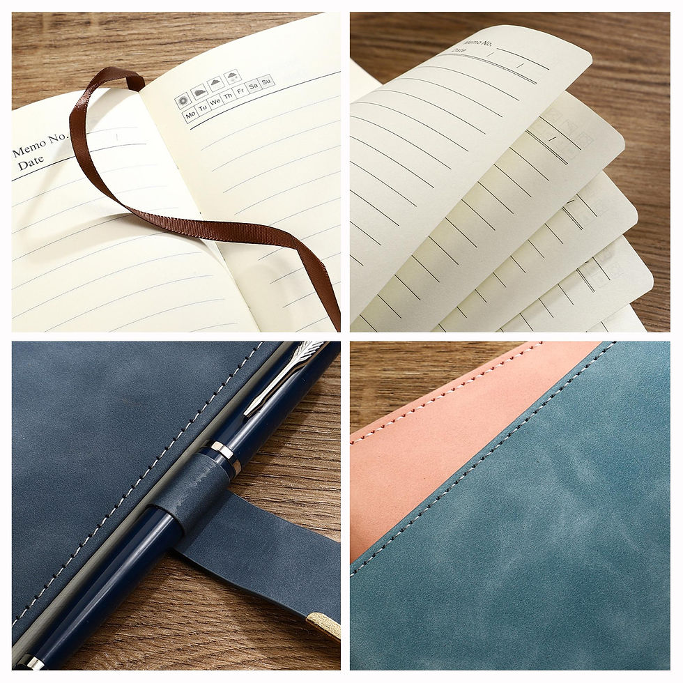 Thumbnail: Custom Engraved Leather Journal Set with Pen, Personalized Notebook, Graduation
