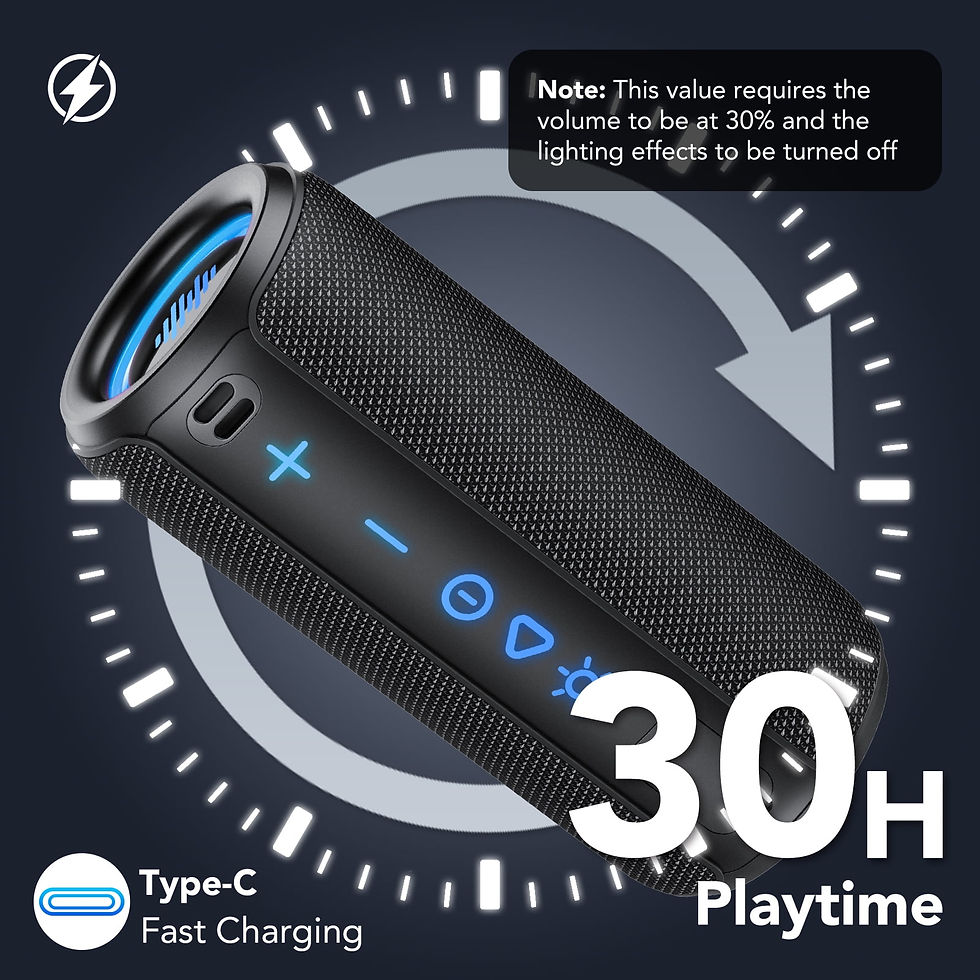 Thumbnail: Portable Bluetooth Speaker, 30W Super Loud Bluetooth 5.4 Speaker Wireless, Boos