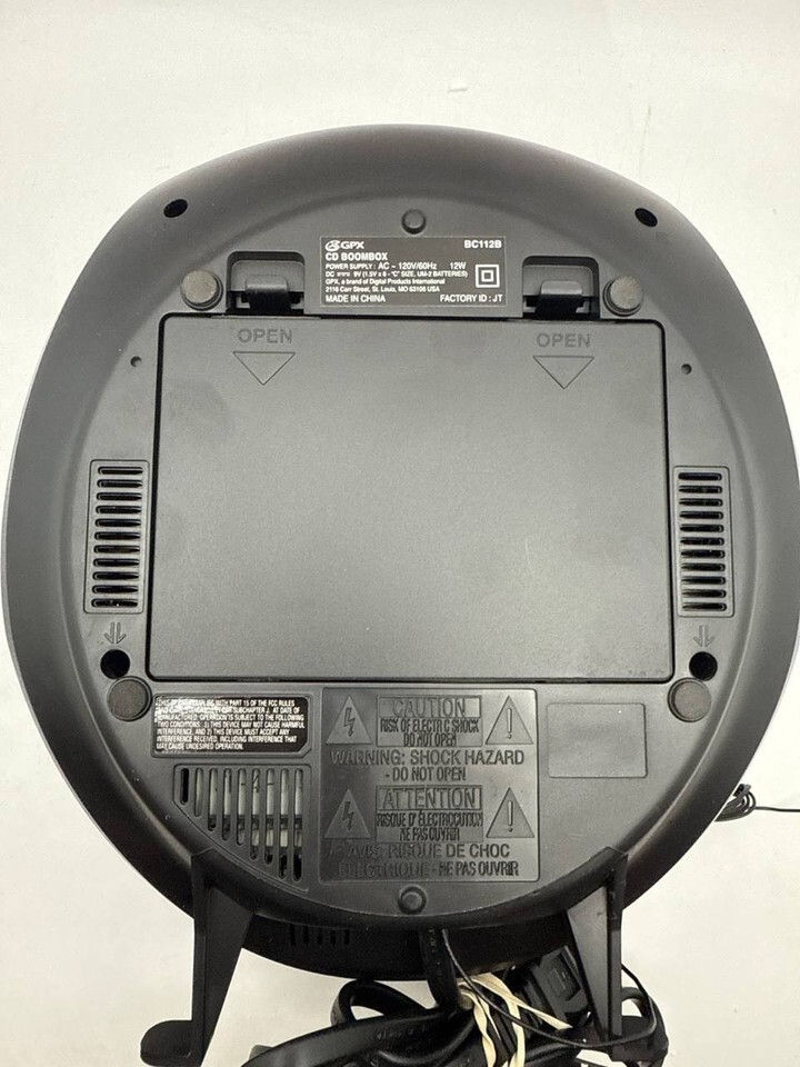 Thumbnail: GPX CD Player Boombox AM FM Radio Portable Stereo Speker with Aux In Black