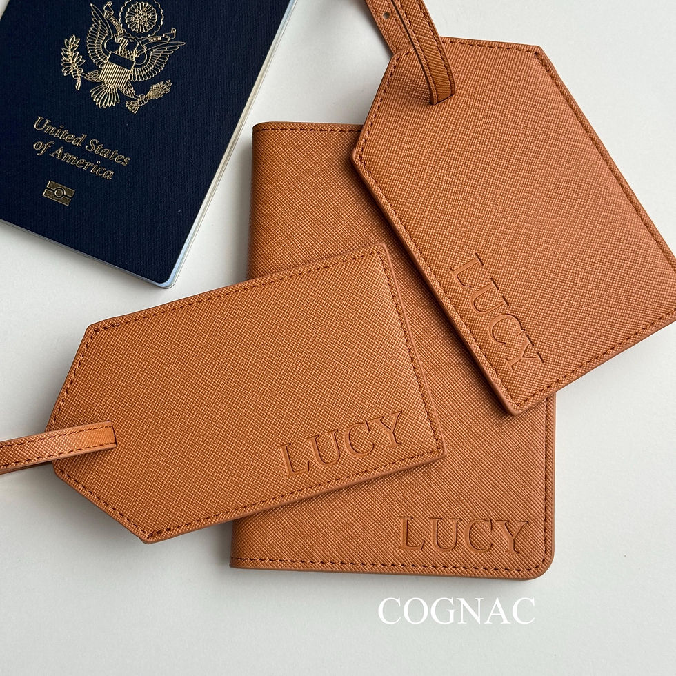 Thumbnail: Personalized Passport Cover & Luggage Tag  Blind-Debossed Travel Gift | Wedding