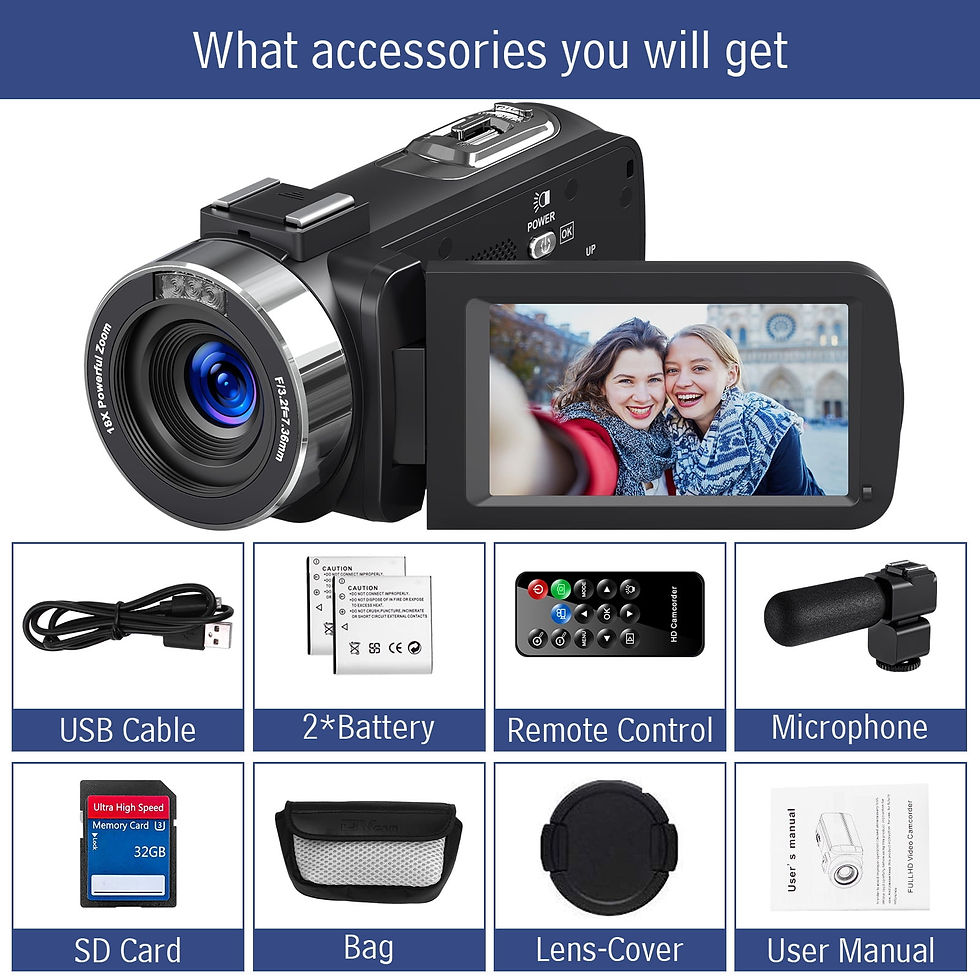 Thumbnail: MARVUE Video Camera 4K UHD 80MP 18X Zoom IR Night Vision with 32GB SD Card