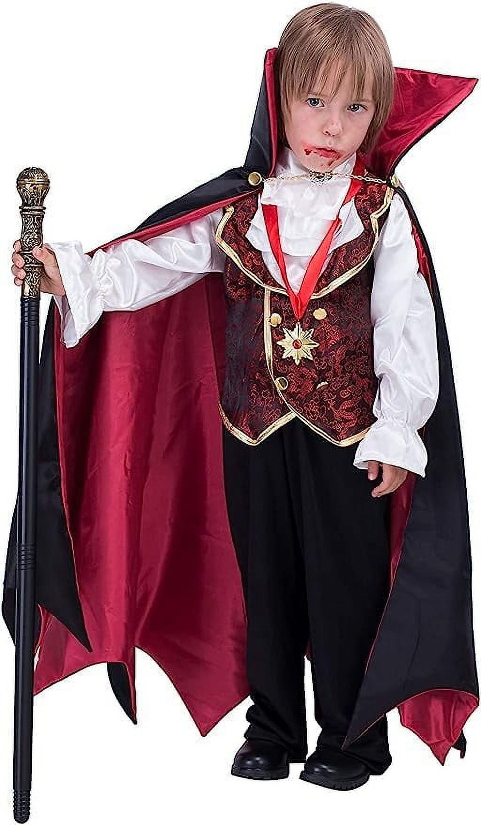 Thumbnail: Joyfy Gothic Vampire Costume Kids, Toddler Vampire Costume Halloween Vampire Co