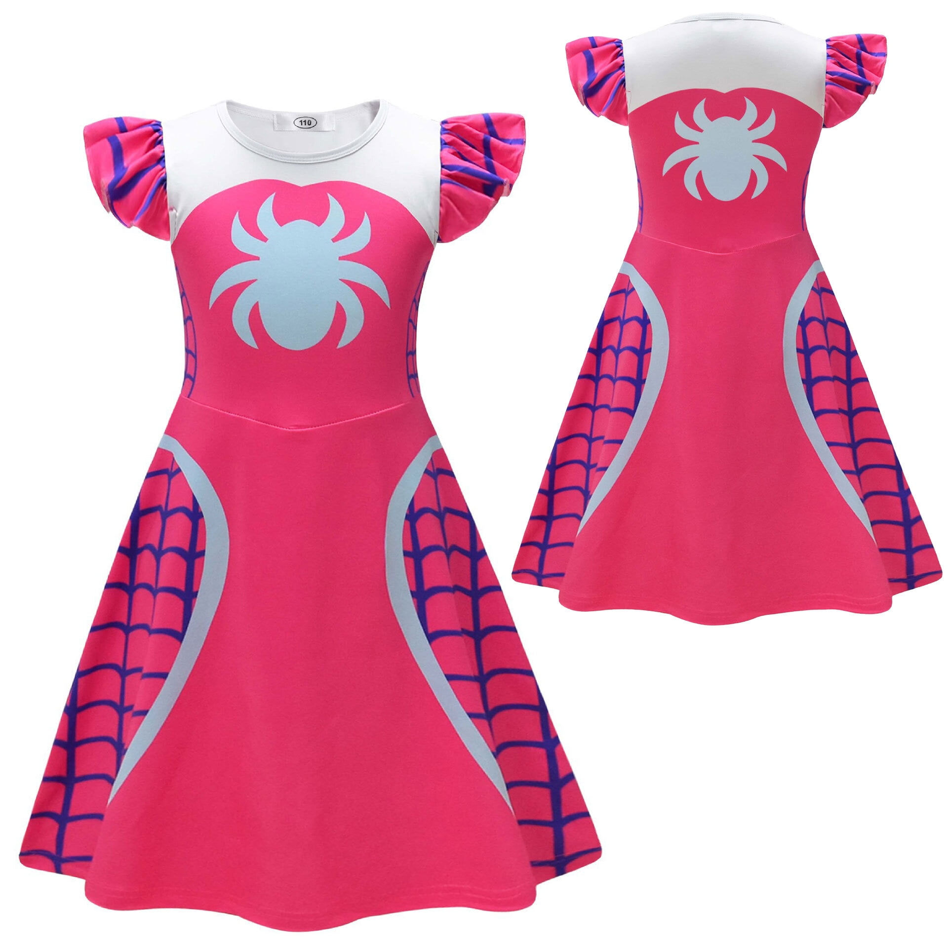 Girl Spider Costume with Mask Cape Halloween Superhero Cosplay Outfits Set
