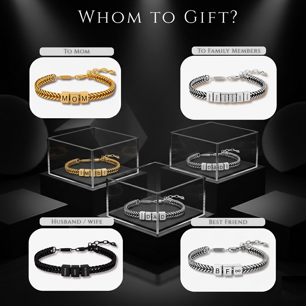 Thumbnail: Personalized Mens Bracelet, Husband Gift, Stainless Steel Bracelet For Dad With
