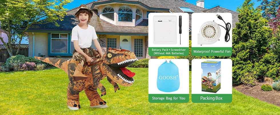 Thumbnail: Inflatable Dinosaur Costume Kids Halloween Blow up Costume
